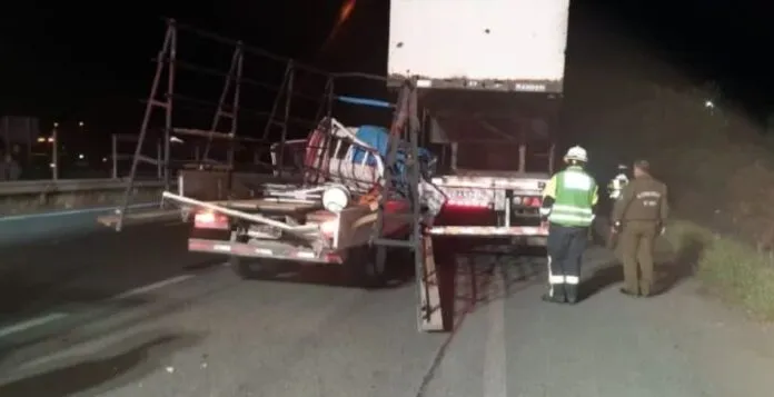 Violent truck crash