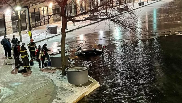 USA: Drunk woman drove through frozen water channel