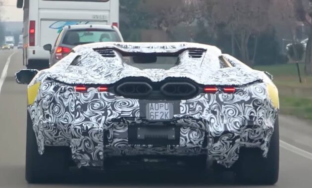 The best image of the successor to the Lamborghini Aventador reveals almost all the details of its rear (+ Video)