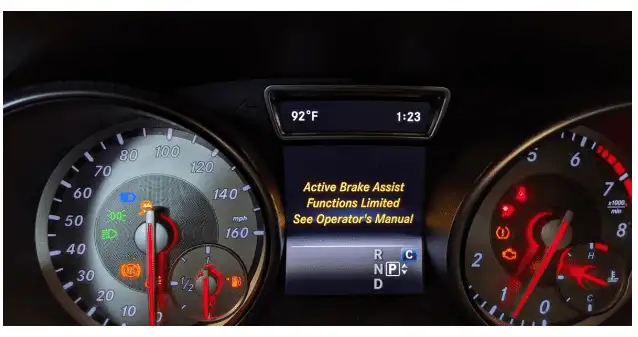 Active braking assistant limited function Mercedes