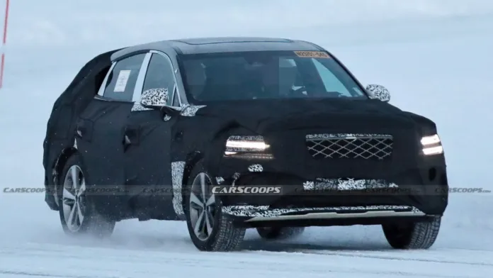 Image courtesy of Carscoops – 2024 Genesis GV80 Coupe spied in test drive