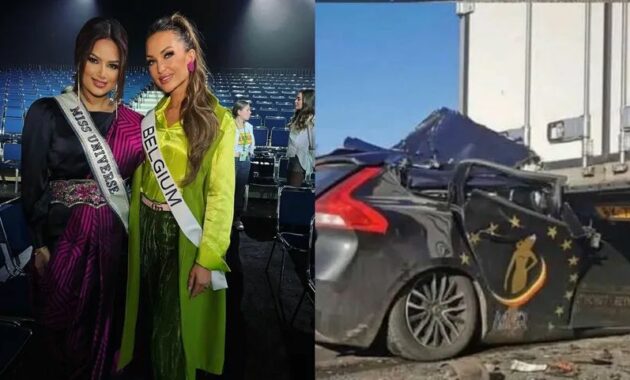 Shocking images of the car and the face of Miss Belgium 2022 who miraculously survived a traffic accident
